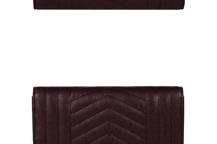 SAINT LAURENT PARIS/圣罗兰 牛皮长款YSL LOGO按扣女士钱包 437469BRM04