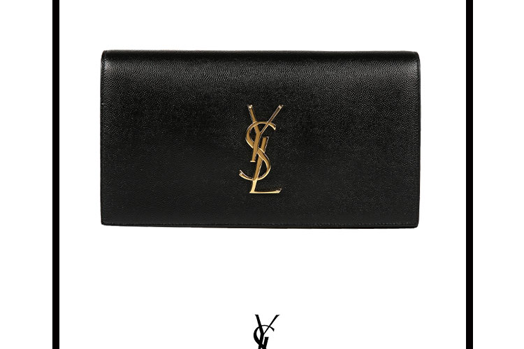 SAINT LAURENT PARIS/圣罗兰 YSL LOGO牛皮革女士手拿包 400409BOW0J