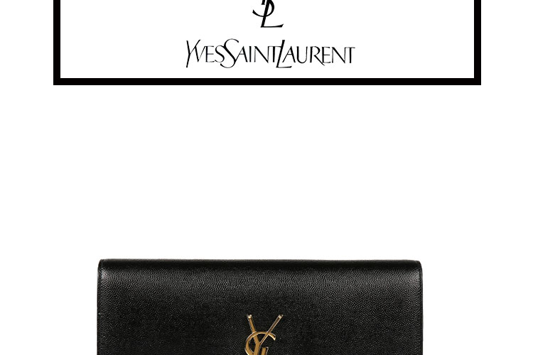 SAINT LAURENT PARIS/圣罗兰 YSL LOGO牛皮革女士手拿包 400409BOW0J