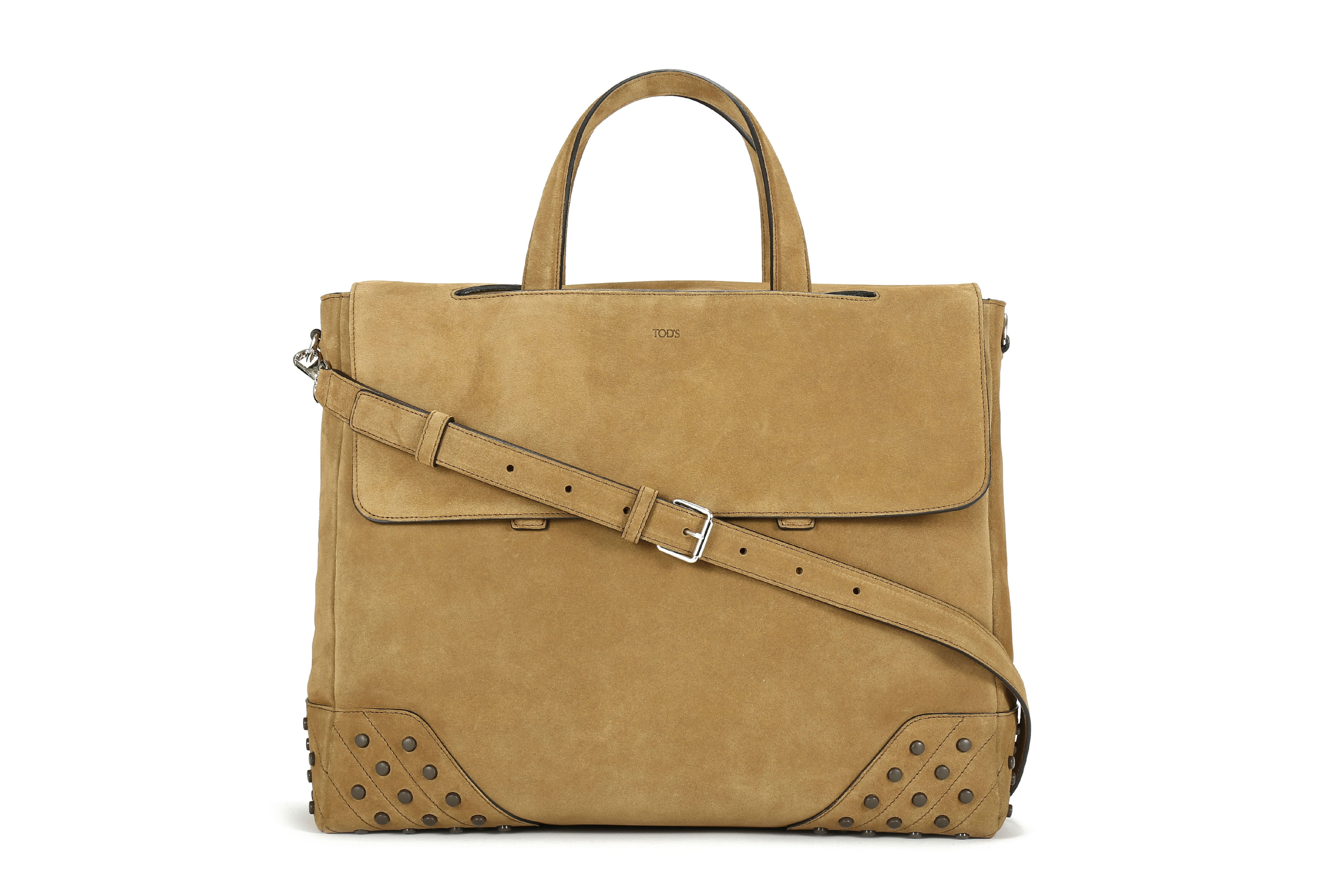 【寺库限量】TOD’S托德斯浅棕色翻毛皮男士中号信封包 XBMGGTY13L0GRNC813