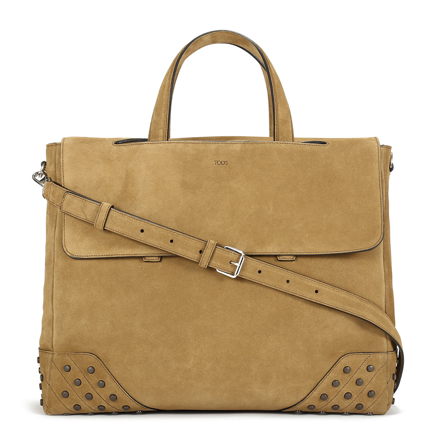 【寺库限量】TOD’S托德斯浅棕色翻毛皮男士中号信封包 XBMGGTY13L0GRNC813