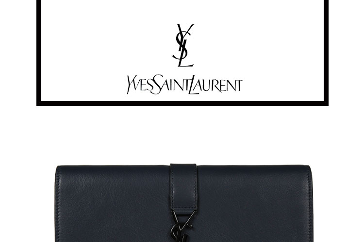SAINT LAURENT PARIS/圣罗兰 YSL LOGO牛皮长款钱包 女士钱包 414567BJ54U