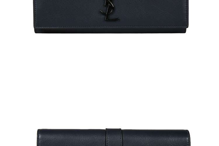 SAINT LAURENT PARIS/圣罗兰 YSL LOGO牛皮长款钱包 女士钱包 414567BJ54U