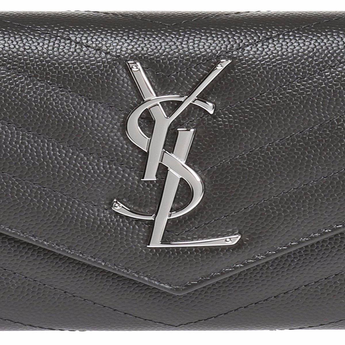 【包邮包税】Yves saint Laurent/圣罗兰 女士灰色牛皮长款钱包 372264 BOW02 1257