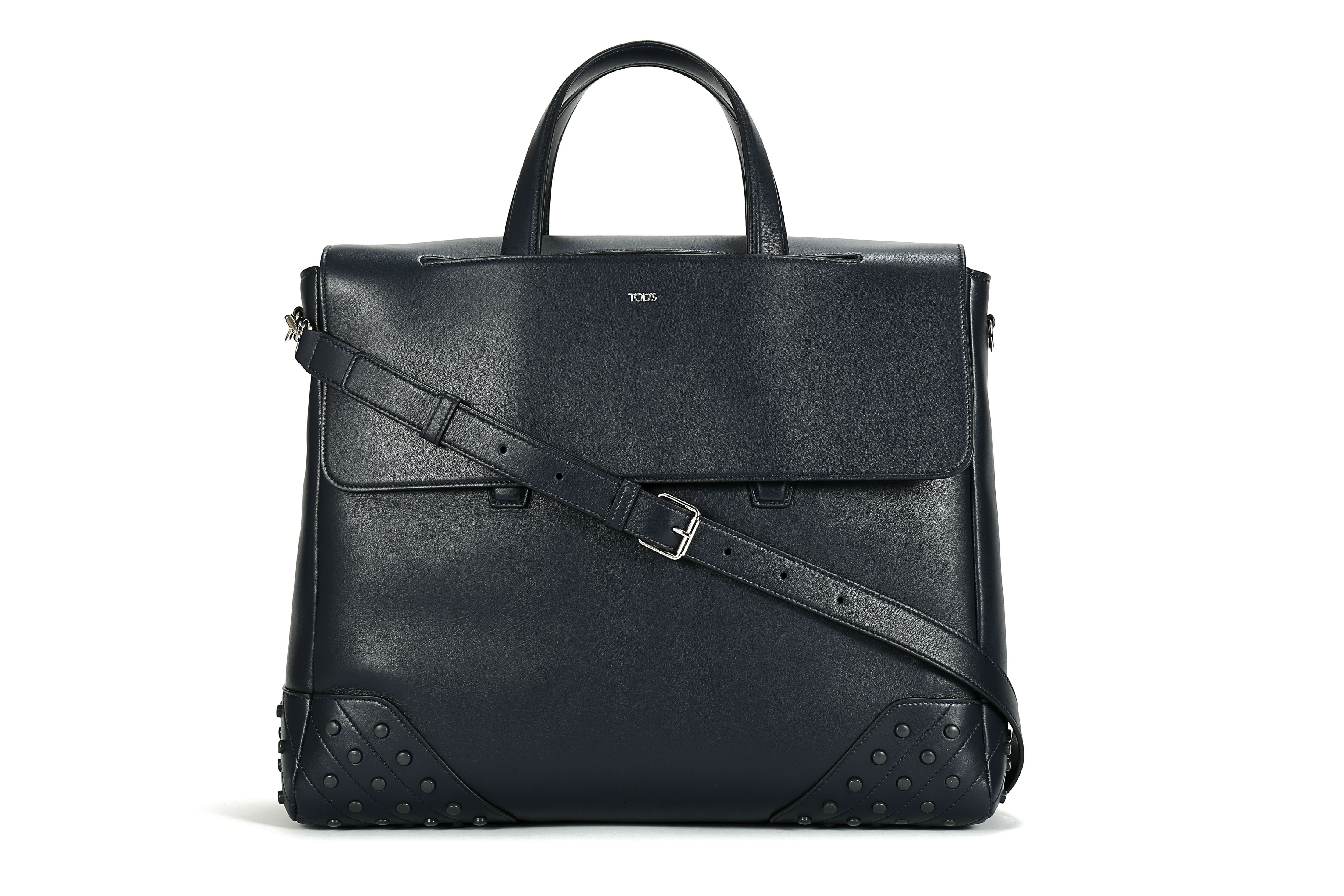 【包税】TOD’S托德斯深蓝色小羊皮男士中号信封包 XBMGGTY13L0PTFU820