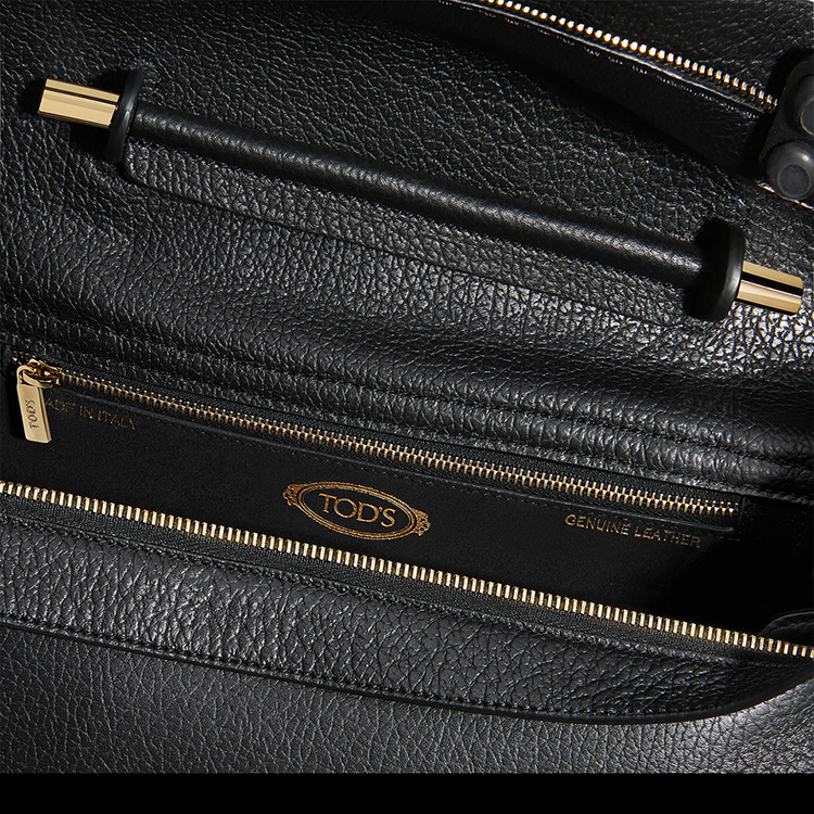 Tod’s/托德斯 女士Wave黑色牛皮LOGO印花小号手提包