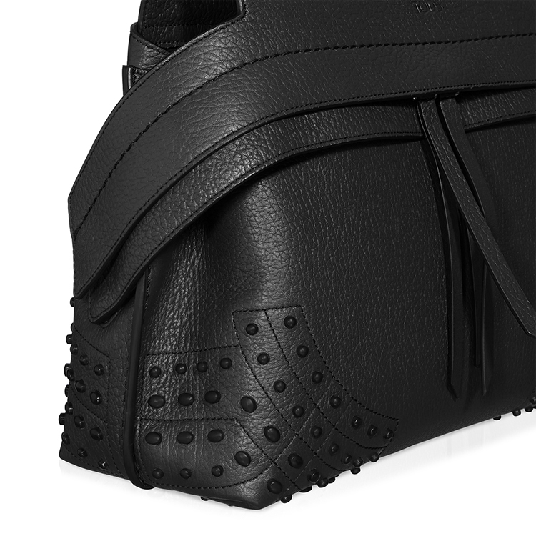 Tod’s/托德斯 女士Wave黑色牛皮LOGO印花小号手提包