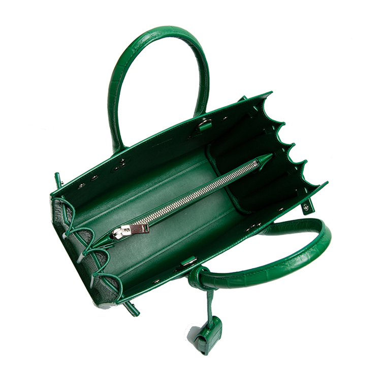 Yves saint Laurent/圣罗兰 女士绿色真皮Sac de Jour系列鳄鱼皮纹可斜挎手提包 421863 CS38N 834