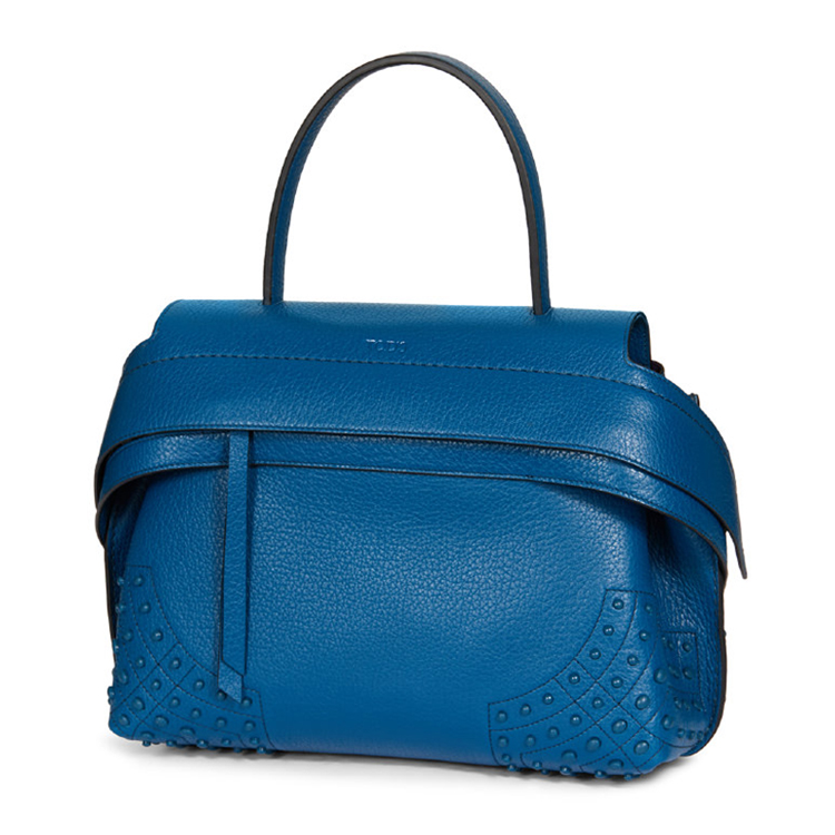 Tod’s/托德斯女士蓝色牛皮手提包Tod's 小号Wave手袋