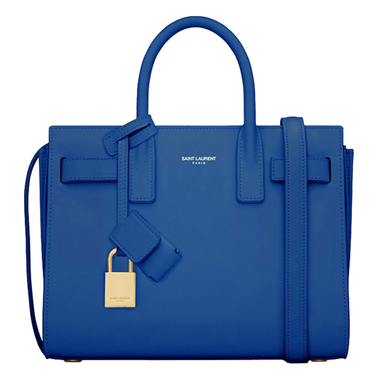 Yves saint Laurent/圣罗兰MINI星星款电光蓝牛皮女士手提包包#340778-BOO0J-4331