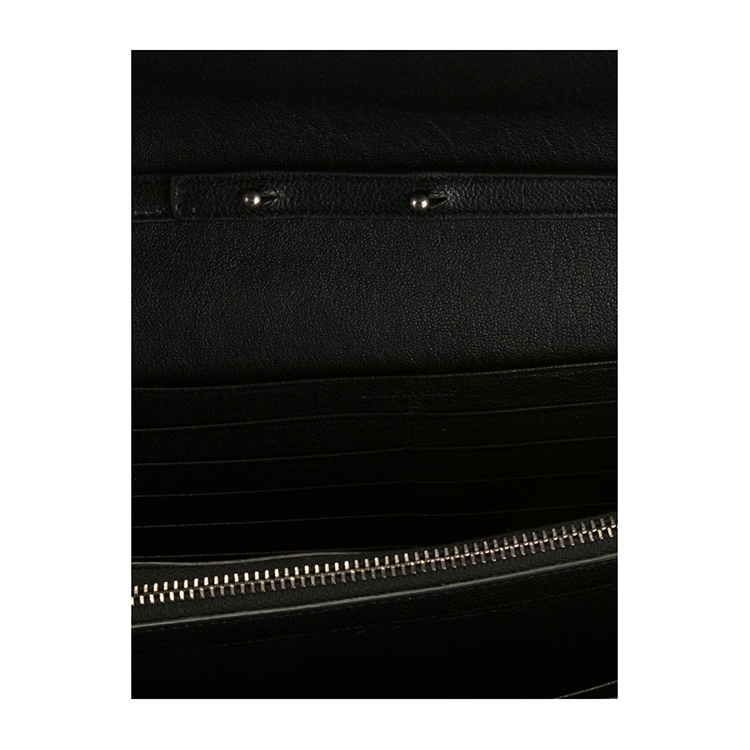 Yves saint Laurent/圣罗兰 'Monogram'金属品牌LOGO斜纹格子黑色牛皮女士单肩包#437473 BRM04 1000