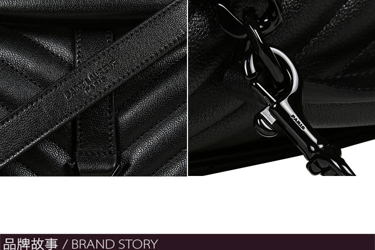 Yves saint Laurent/圣罗兰 16秋冬羊皮YSL LOGO链条女士手提包 428056BRM05