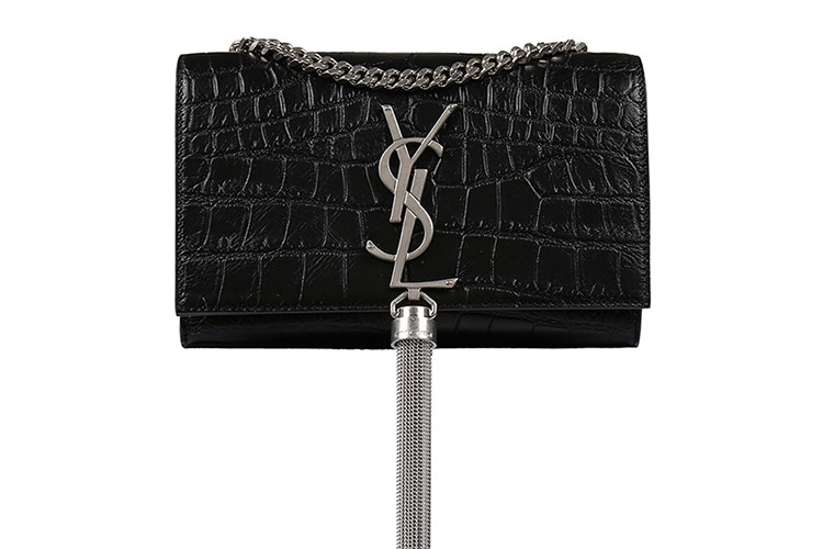 SAINT LAURENT PARIS/圣罗兰YSL LOGO牛皮革流苏链条女士单肩包 354120CS30E