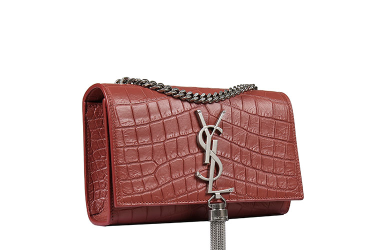 SAINT LAURENT PARIS/圣罗兰YSL LOGO牛皮革流苏链条女士单肩包 354120CS30E