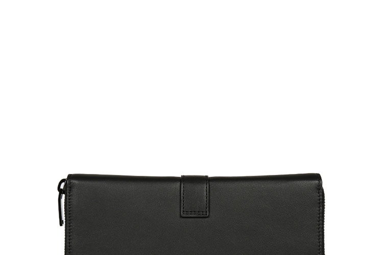 SAINTLAURENTPARIS/圣罗兰YSLLOGO牛皮拉链女士钱包414570BJ54U黑色