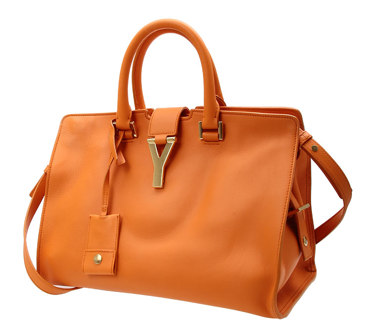 Yves saint Laurent(圣罗兰) 橘色皮质手提两用包