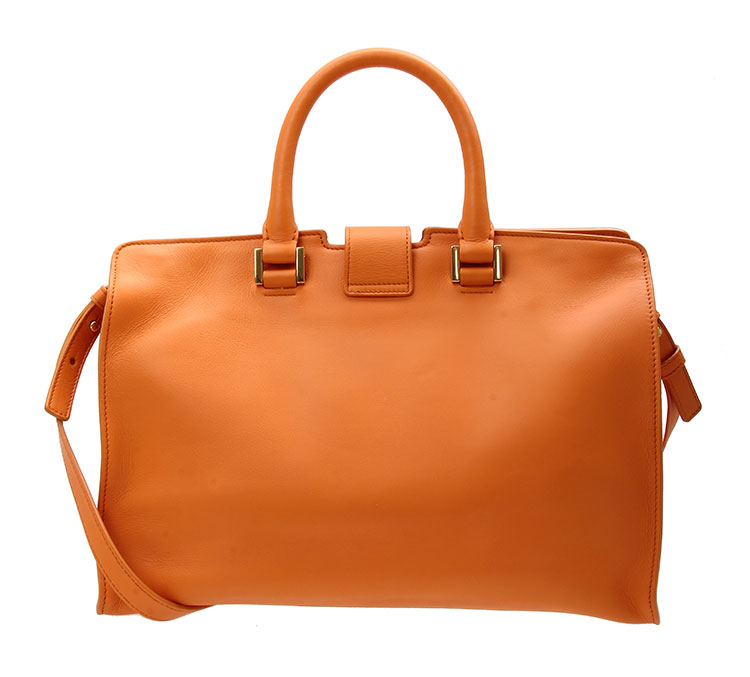 Yves saint Laurent(圣罗兰) 橘色皮质手提两用包