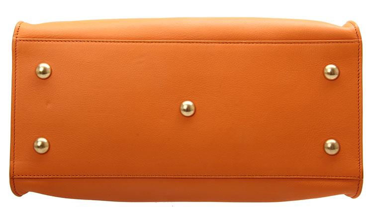 Yves saint Laurent(圣罗兰) 橘色皮质手提两用包