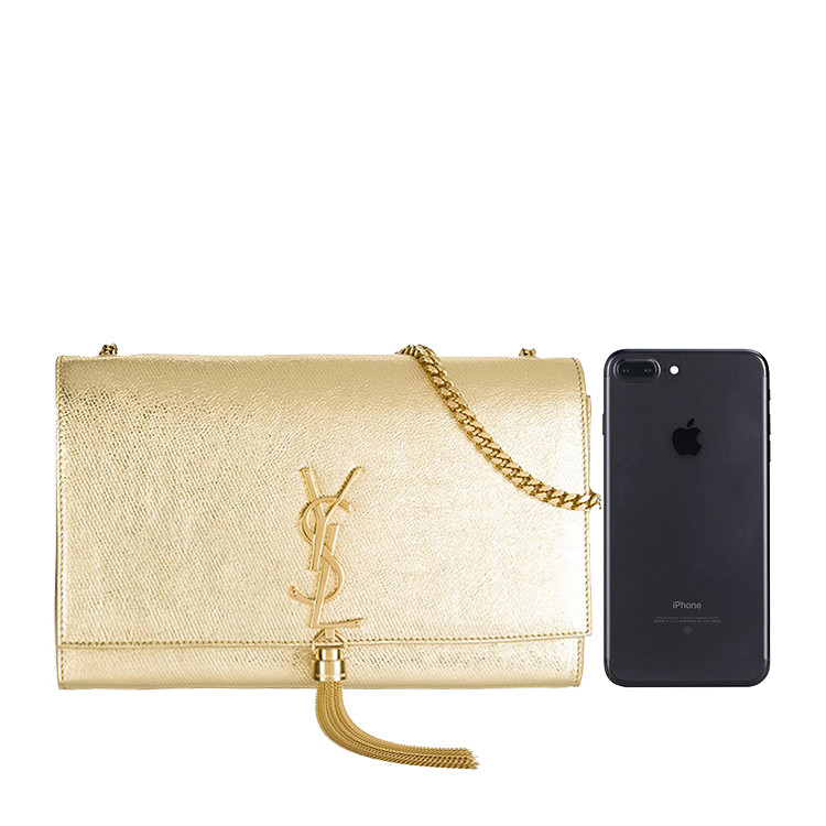 Yves saint Laurent/圣罗兰 Kate Monogram系列YSL金属logo标识流梳装饰牛皮女士链条单肩包#354119 DUZ0J 8030