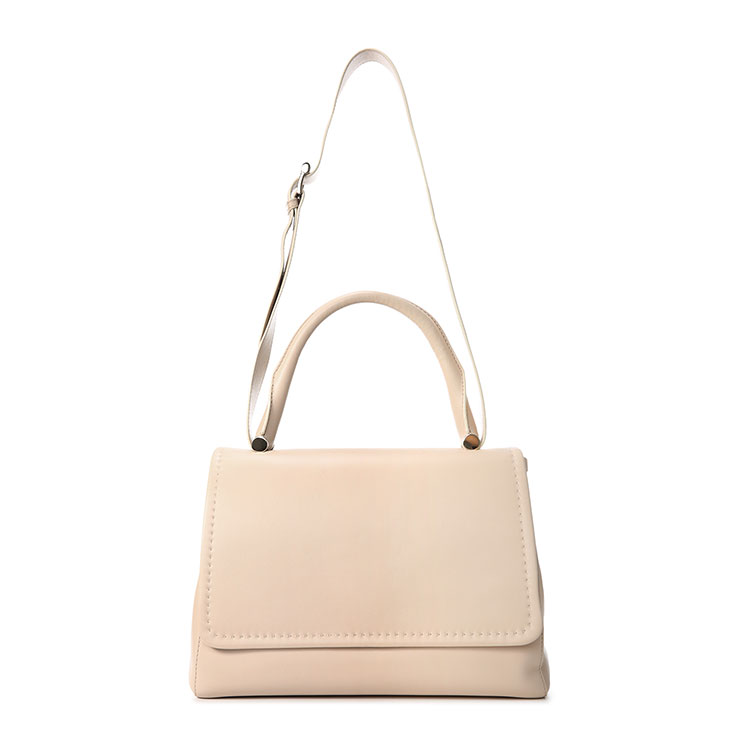 MaxMara/麦丝玛拉女士米色牛皮革单肩包