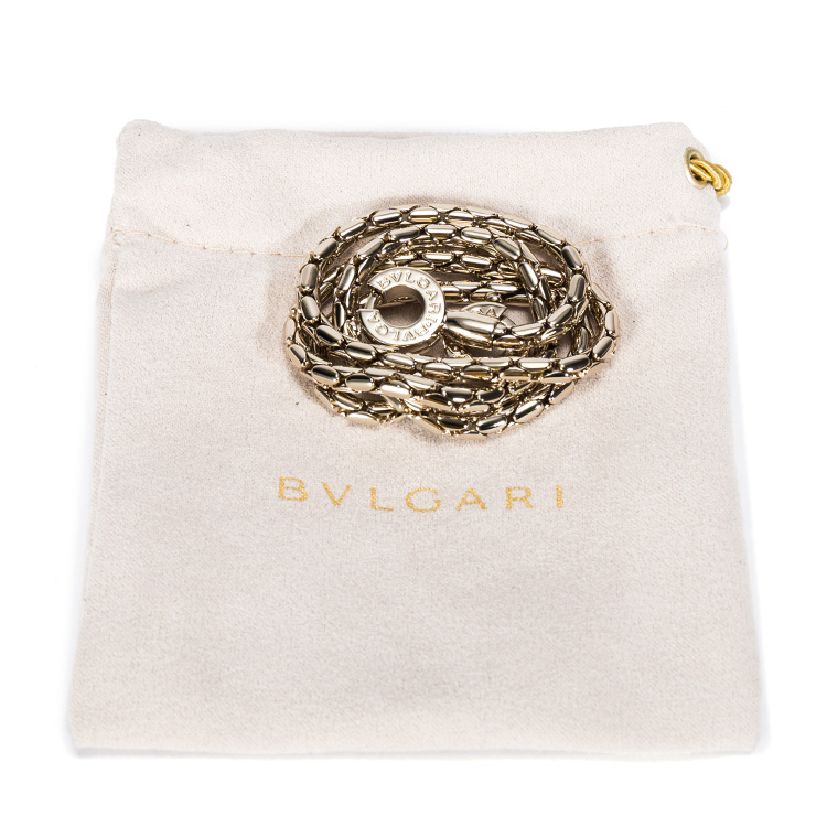 BVLGARI/宝格丽 蛇头扣黑色女士小牛皮钱包配链条