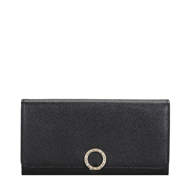 BVLGARI/宝格丽 小号女士BVLGARI小牛皮长款钱包 280526 黑色