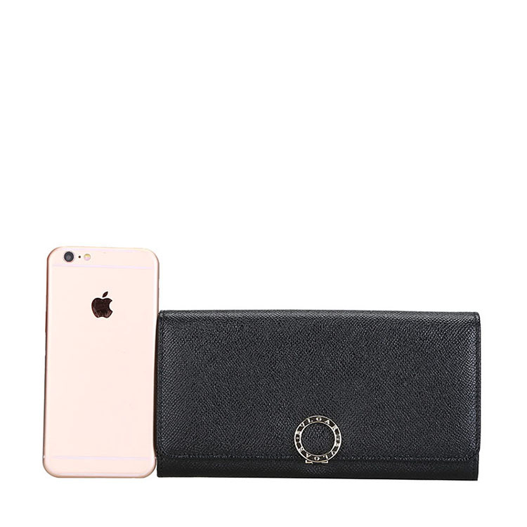 BVLGARI/宝格丽 小号女士BVLGARI小牛皮长款钱包 280526 黑色