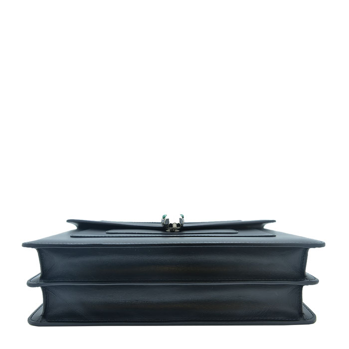 BVLGARI/宝格丽 黑色女士牛皮蛇头单肩包 斜跨包 中号