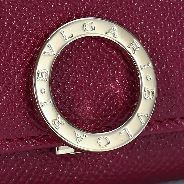 BVLGARI/宝格丽 女士小牛皮长款翻盖夹口钱包 281438 玛瑙树莓