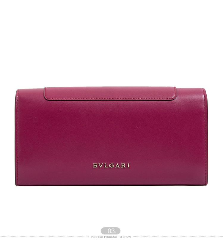 BVLGARI/宝格丽 女士宝石红小牛皮钱包 281297