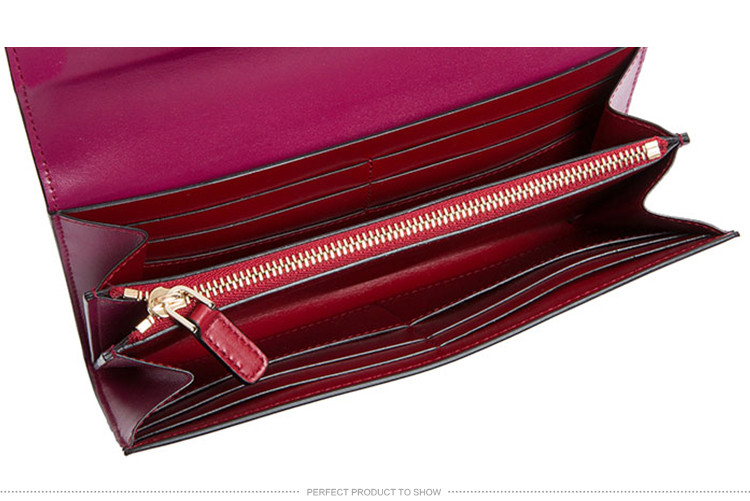 BVLGARI/宝格丽 女士宝石红小牛皮钱包 281297