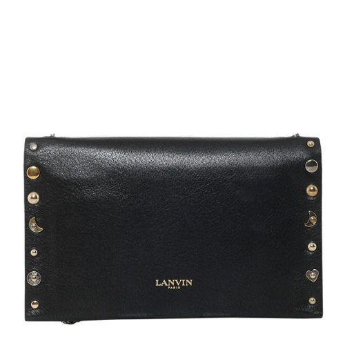 【可用券】【新品】Lanvin/浪凡 女士 真皮 斜挎包 logo点缀 黑色 EB