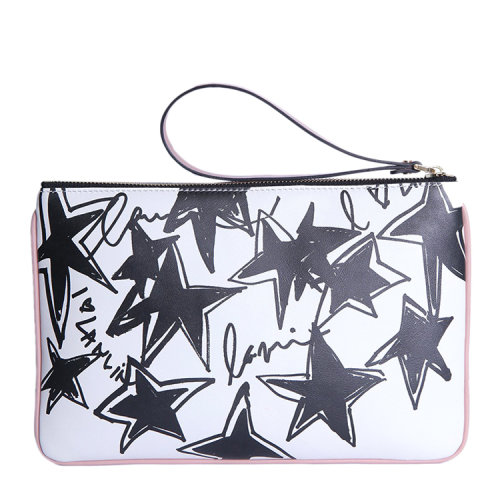 【新品】Lanvin/浪凡 女士 真皮 手拿包 图案印花 白色 EB