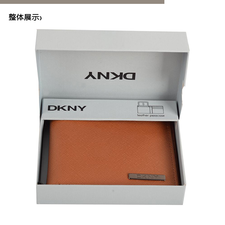 DKNY/唐娜 凯伦 牛皮 男士短款钱包钱夹礼盒装 DKM5074-TAN