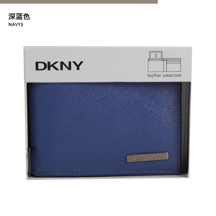 DKNY/唐娜 凯伦 牛皮 男士短款钱包钱夹礼盒装 DKM5074-NAVY