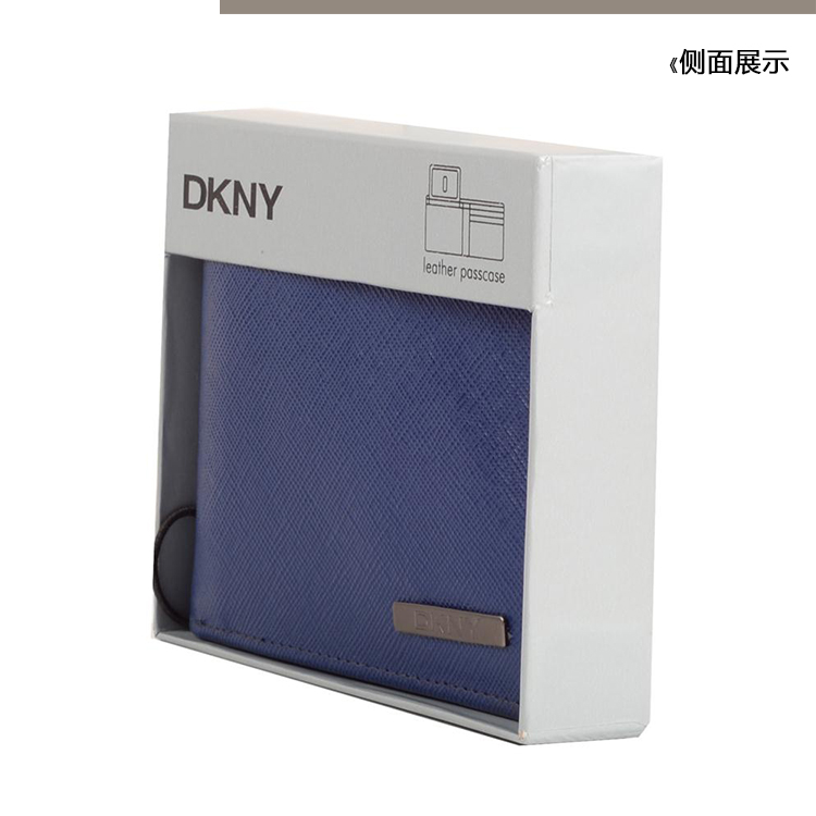 DKNY/唐娜 凯伦 牛皮 男士短款钱包钱夹礼盒装 DKM5074-NAVY