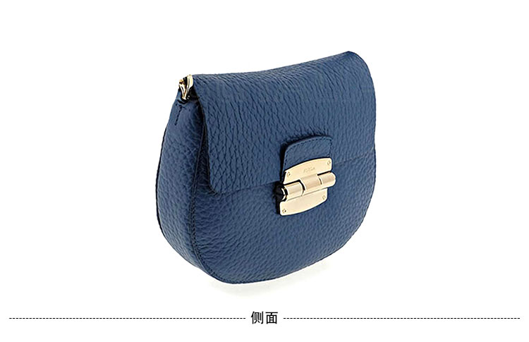 FURLA/芙拉 锁扣圆底纯皮链条小包 普兰色