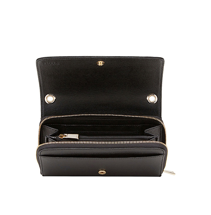 FURLA/芙拉 BABYLON系列黑色牛皮链条单肩包 821409 20161031