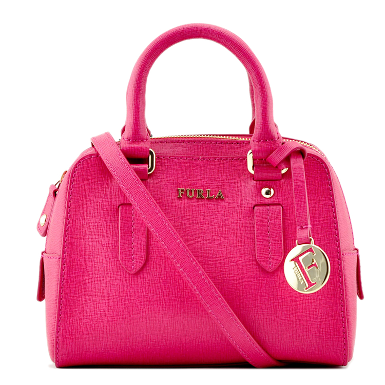 FURLA/芙拉*新款玫红色女士牛皮两用筒包手提包775620