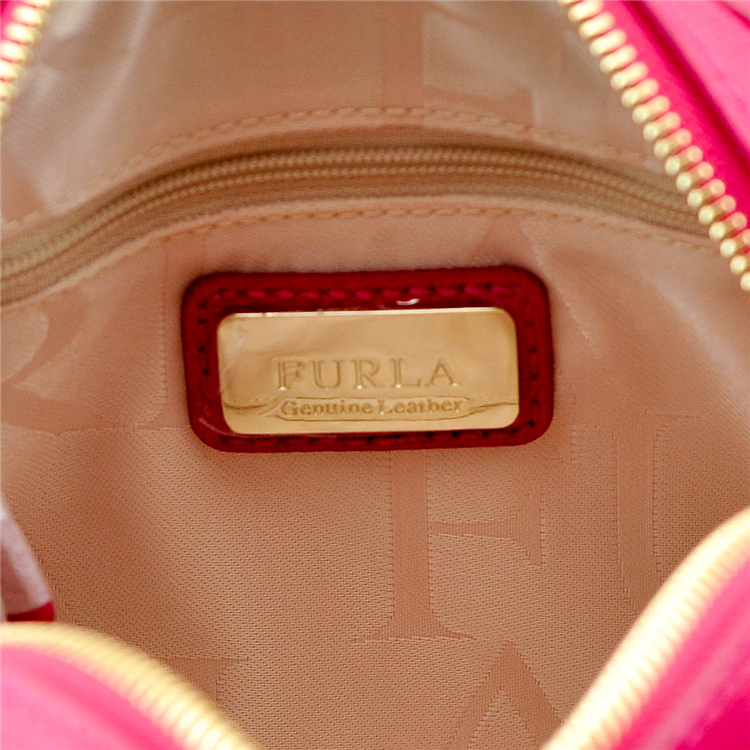 FURLA/芙拉*新款玫红色女士牛皮两用筒包手提包775620