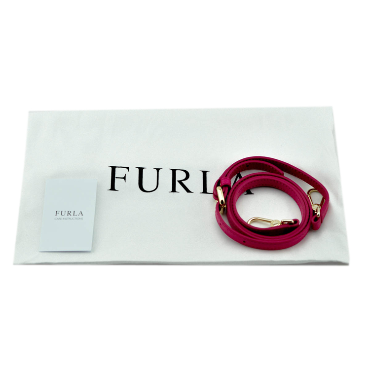 FURLA/芙拉*新款玫红色女士牛皮两用筒包手提包775620