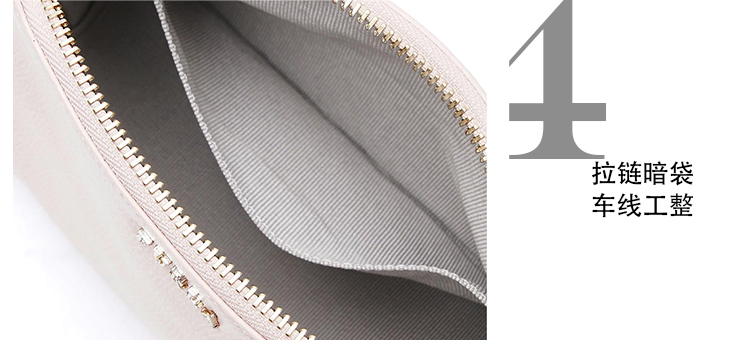 FURLA/芙拉 ISABELLE 系列 真皮 化妆包 粉色+银色+卡其色