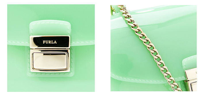 FURLA/芙拉 女士CANDY系列抹茶绿PVC手提斜挎单肩包