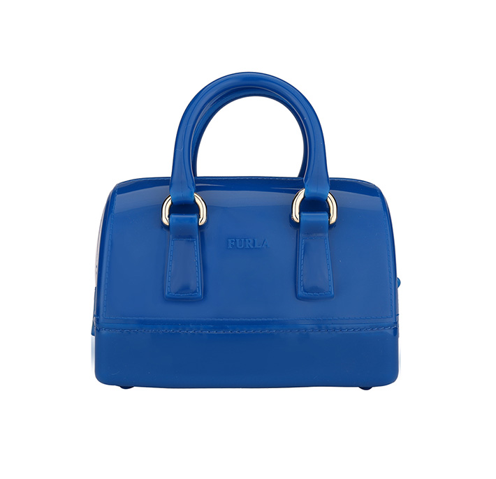 FURLA/芙拉 女士CANDY系列宝蓝色PVC手提斜挎包