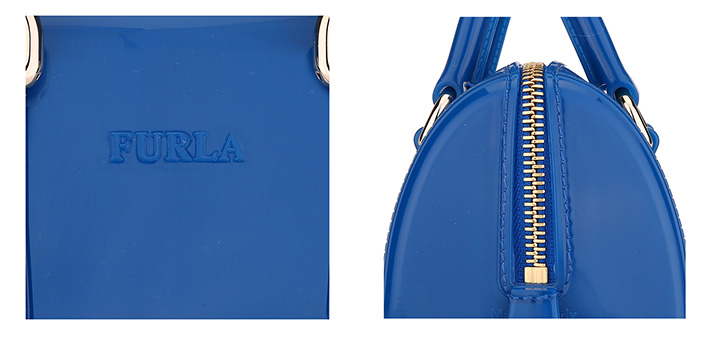 FURLA/芙拉 女士CANDY系列宝蓝色PVC手提斜挎包