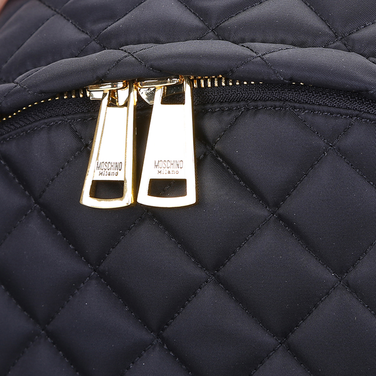 MOSCHINO/莫斯奇诺 女士菱格尼龙双肩包 7607 黑色