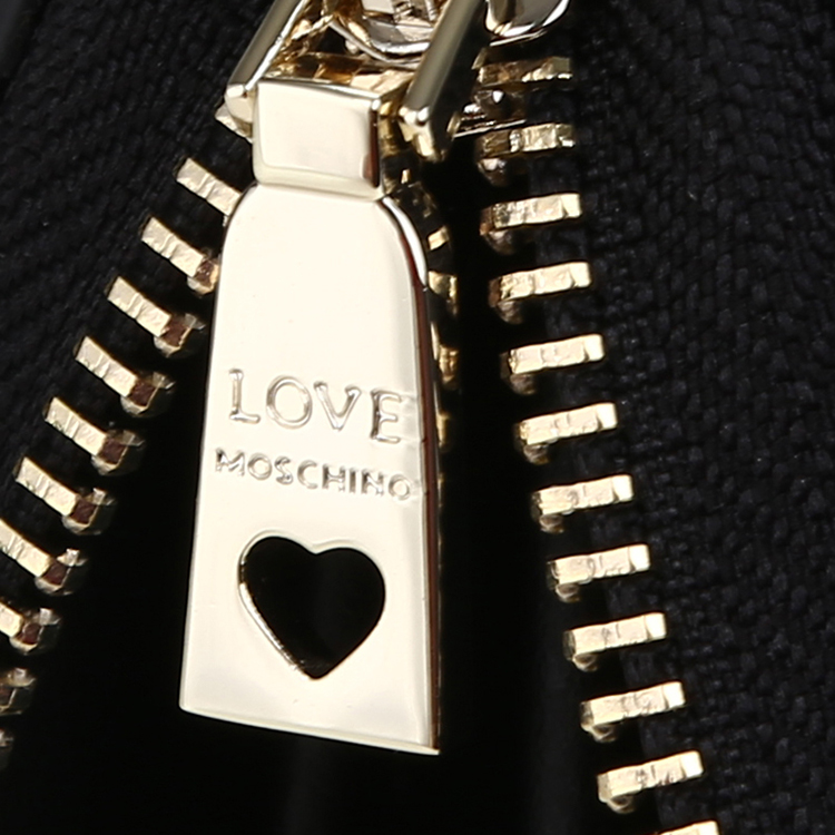 LOVE MOSCHINO/莫斯奇诺 女士长款拼色PVC拉链钱夹 JC5573PP01 黑色/白色