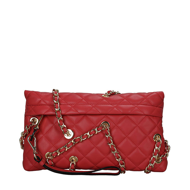 MOSCHINO/莫斯奇诺 女士羊皮链条手腕手拿包 7434 红色
