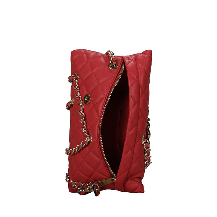 MOSCHINO/莫斯奇诺 女士羊皮链条手腕手拿包 7434 红色
