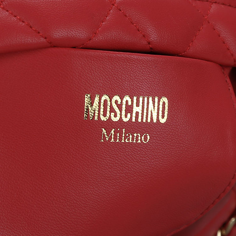 MOSCHINO/莫斯奇诺 女士羊皮链条手腕手拿包 7434 红色